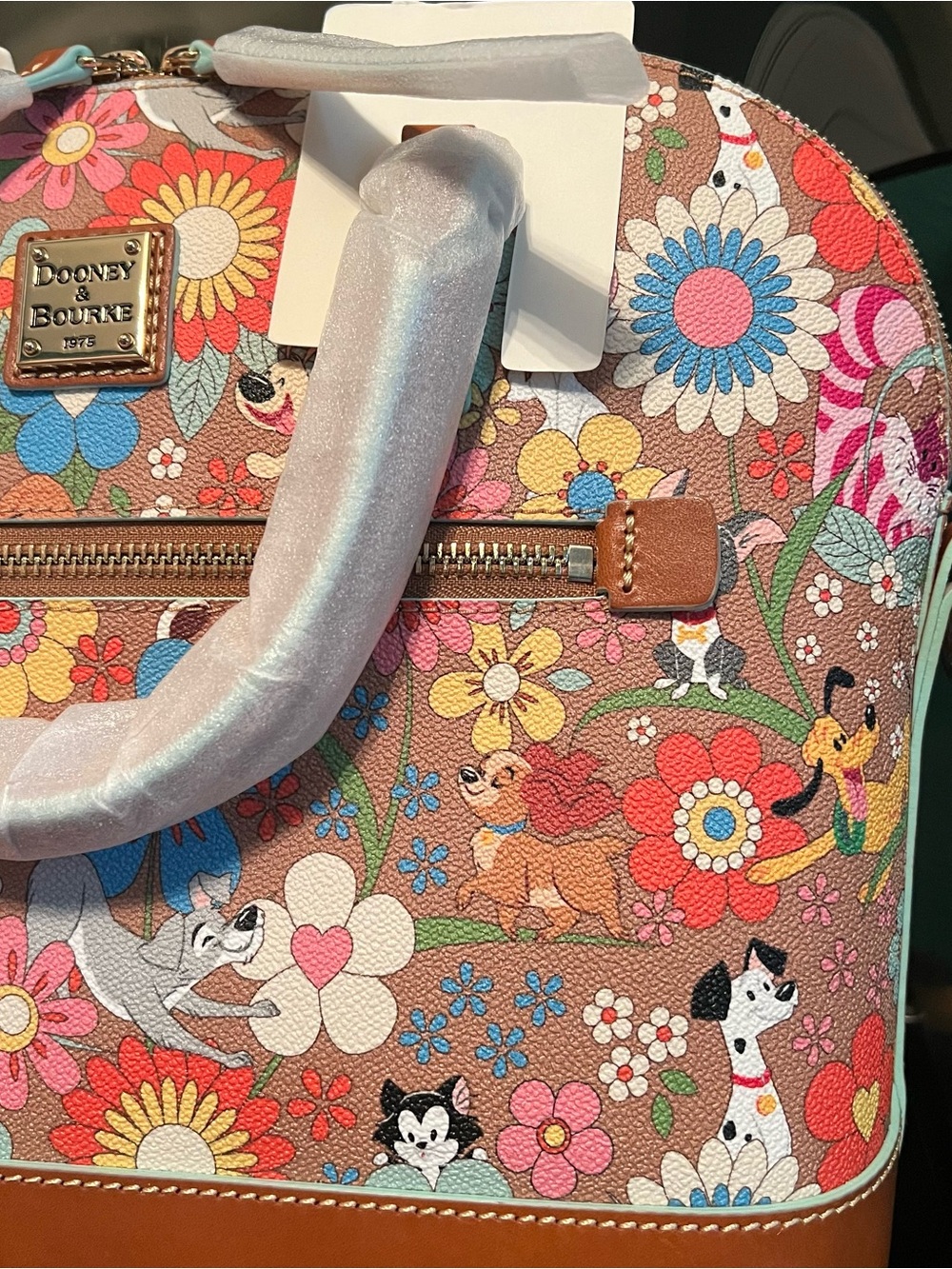 Disney Floral Pets Dooney & Bourke Medium Satchel Bag NEW With Tags RARE - Picture 4 of 9